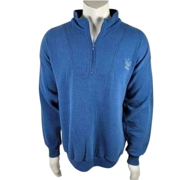 Adidas Other - Adidas 90s Vintage Blue Trefoil 1/4 Zip Pullover Sweater Men’s XL Retro Streetwe